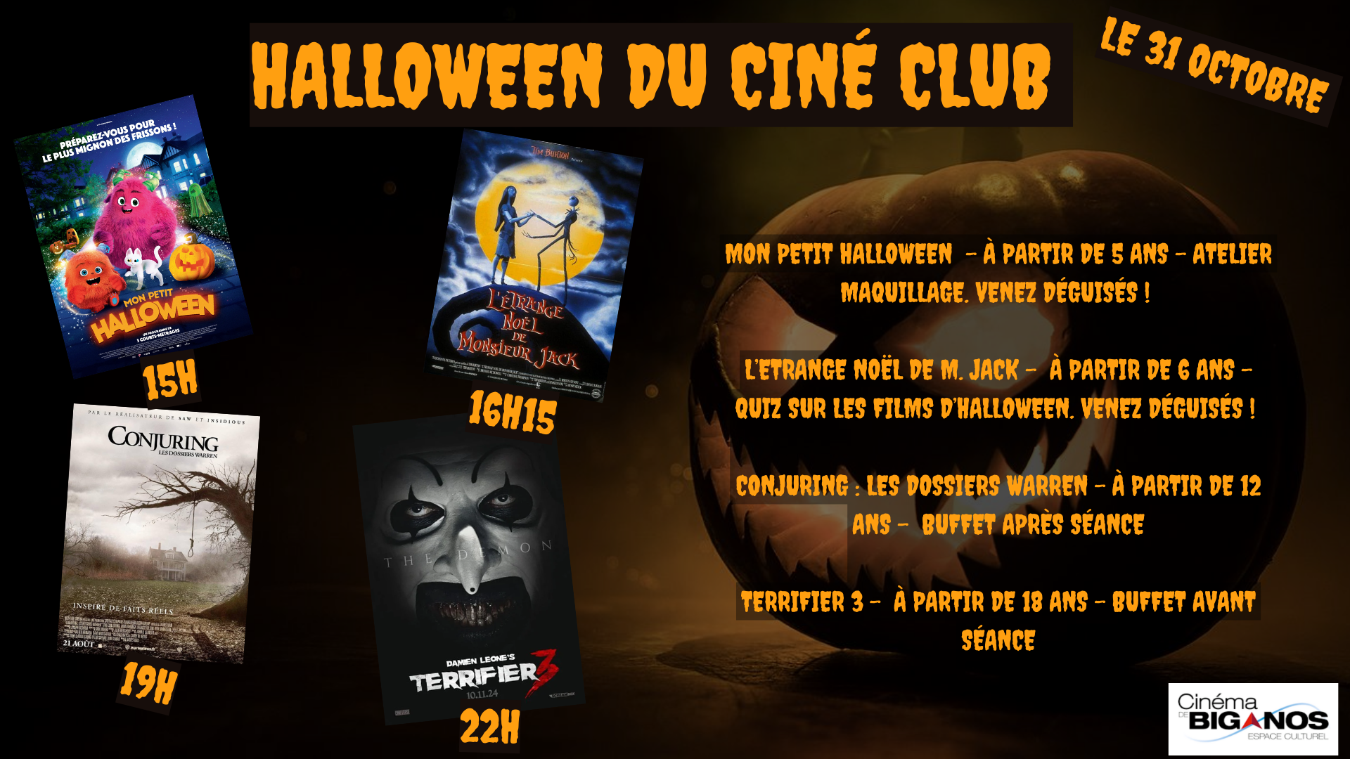 Lire la suite à propos de l’article HALLOWEEN DU CINE-CLUB